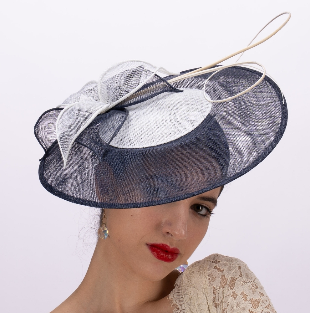 Elegant Black and White Fascinator